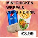 Mini Chicken Wrappa & Chips, Drink