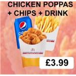 Chicken Poppas+ Chips, Drink 
