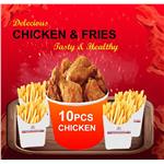 10 Pcs Chicken & 4 Fries